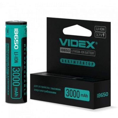 Акумулятор Videx Li-lon 18650-P (захист) 3000mAp
